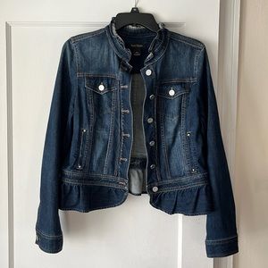 Ruffled jeans jacket, White House Black Market, size 12